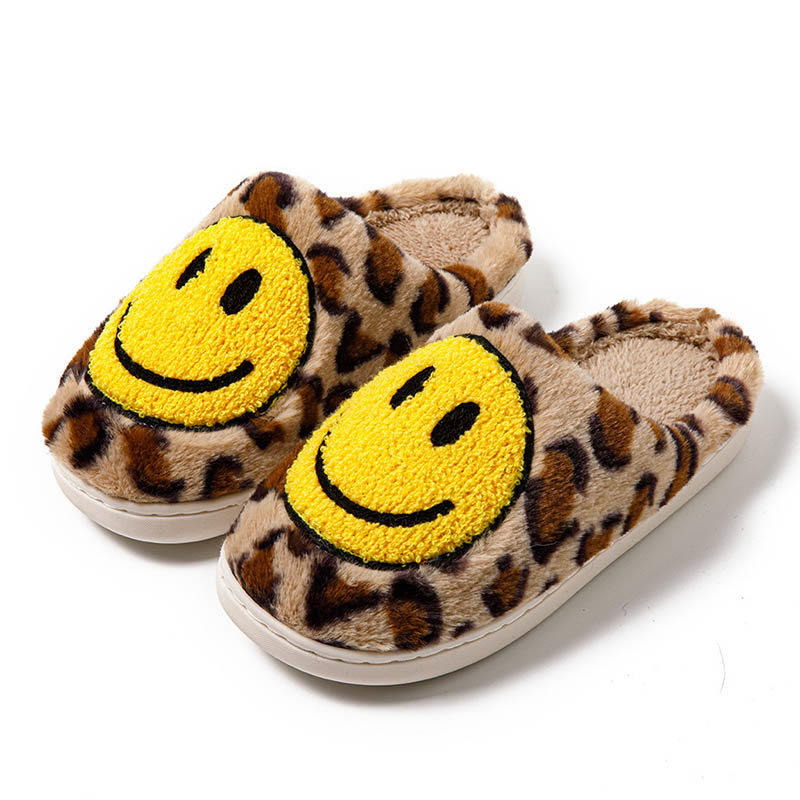 Plus Size Yellow Smiley Face Slippers