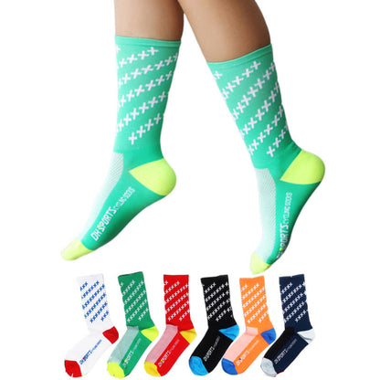 Plus Size Colored Cycling Quarter Compression Socks(6 Pairs)