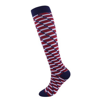 Colorful Irregular Stripes Compression Socks(3 Pairs)