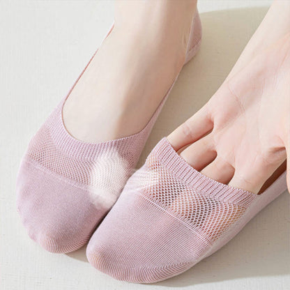 Plus Size Summer Ice Silk No Show Socks(6 Pairs)