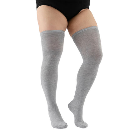 Plus Size Solid Color Thigh High Knee Socks(2 Pairs)