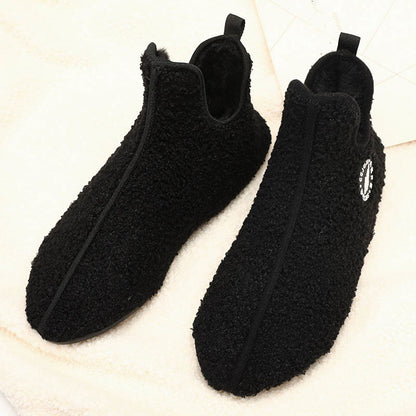 Plus Size Solid Color Plush Ankle Slipper Socks