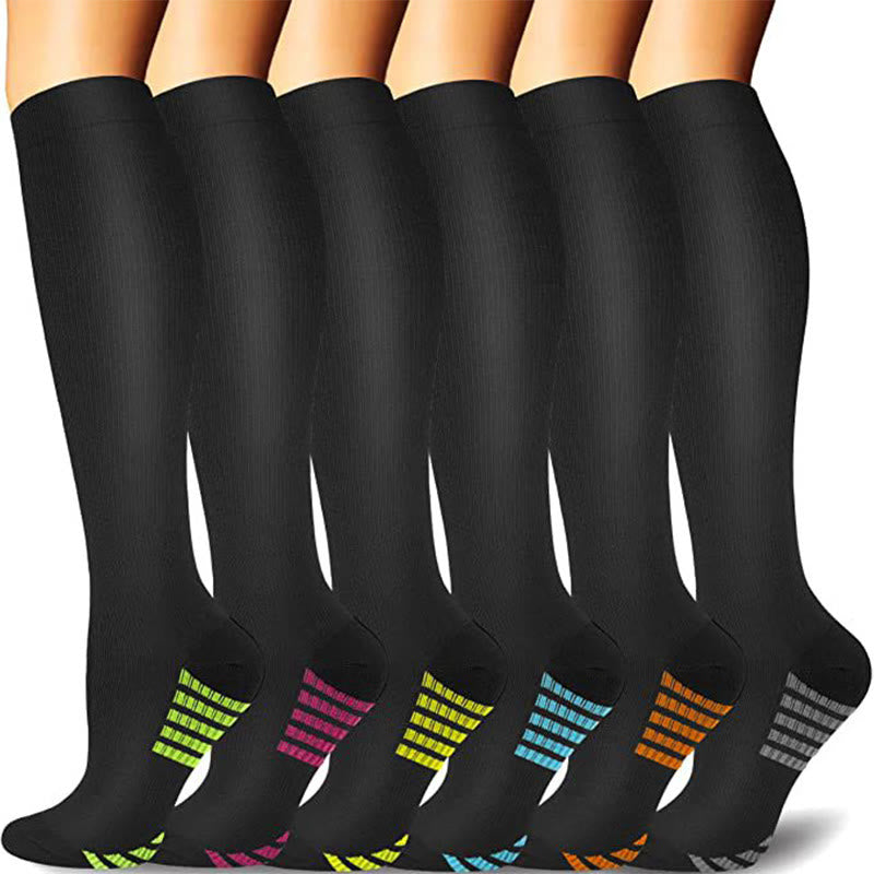 Stripes Compression Socks(6 Pairs)