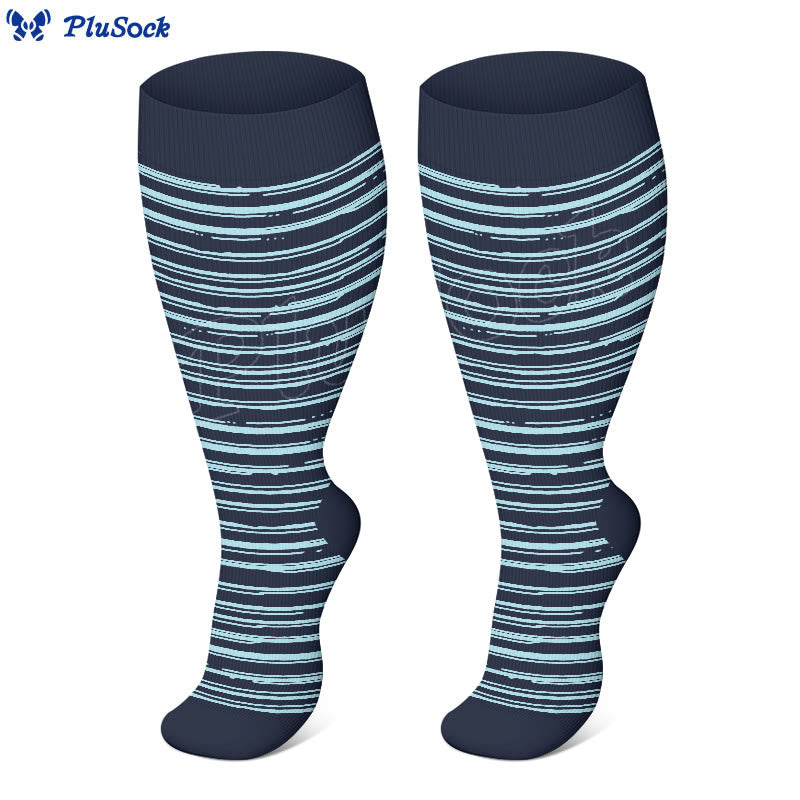 » Plus Size Blue Heart Compression Socks (100% off)