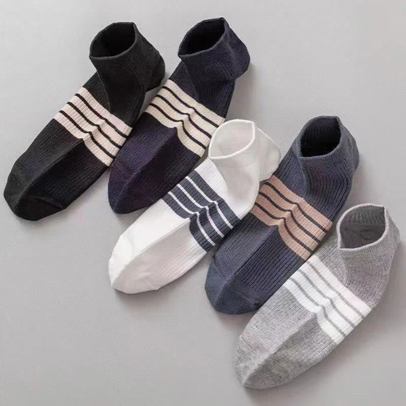 Plus Size Stripe Ankle Socks(10 Pairs)