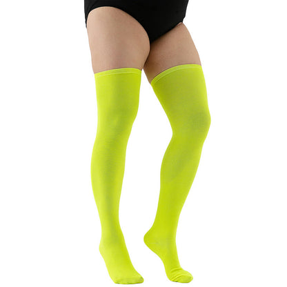 Plus Size Solid Color Thigh High Knee Socks(2 Pairs)