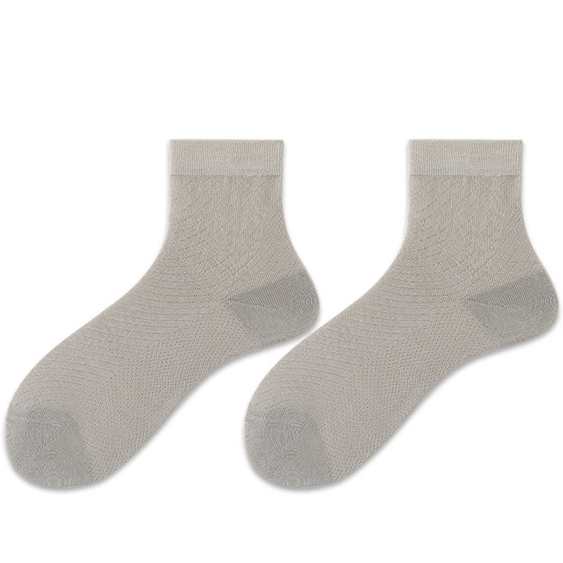 Plus Size Ice Silk Quarter Socks(5 Pairs)