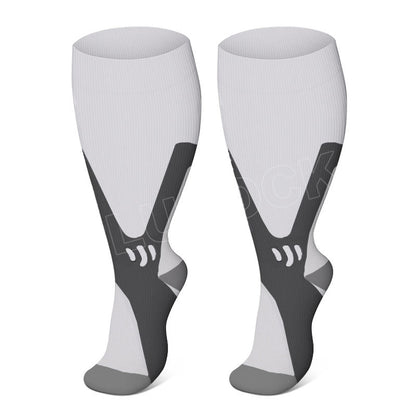 2XL-7XL Plus Size Wide Calf Sports Compression Socks(3 Pairs)