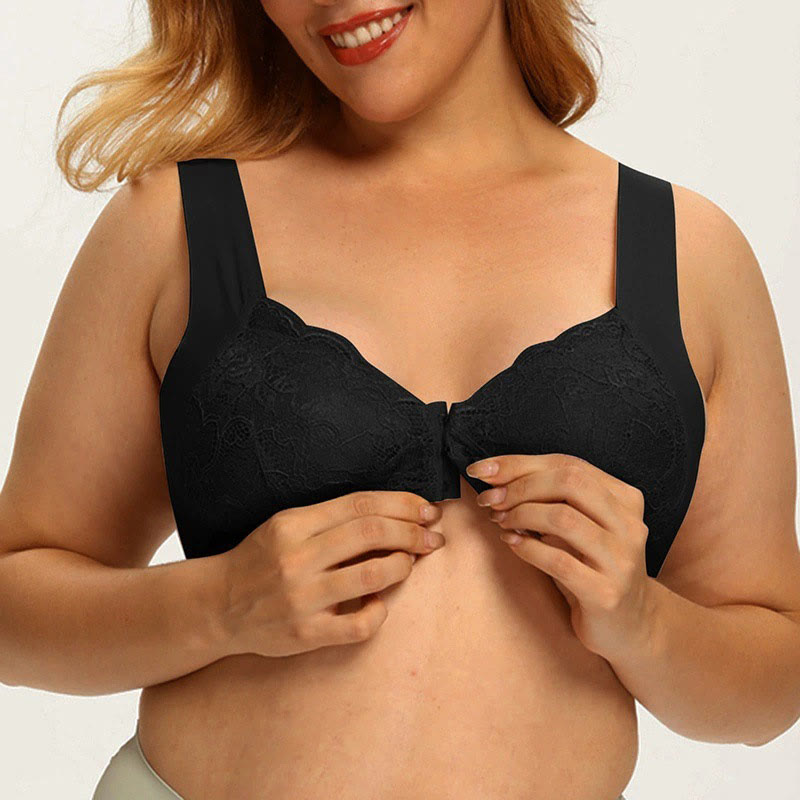 Plus Size Front Closure Lace Wireless Bras