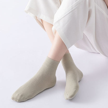 Plus Size Solid Color Skin Friendly Quarter Socks(10 Pairs)