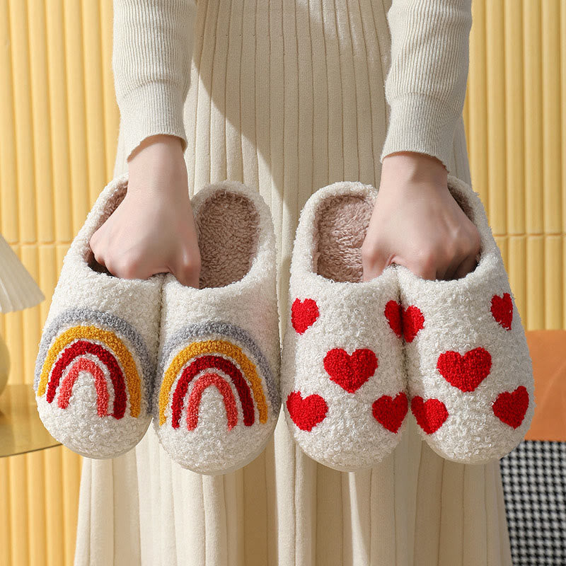 Plus Size Rainbow Mushroom Slippers