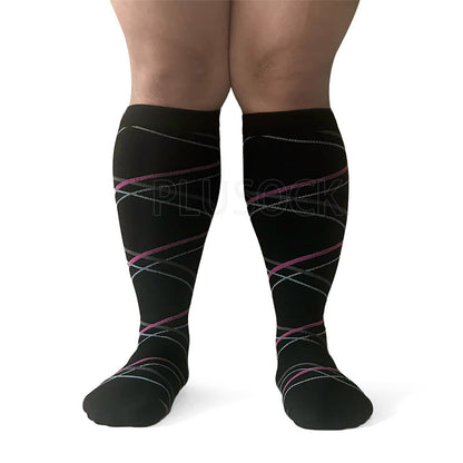 Ribbon Plus Size Compression Socks(3 Pairs)
