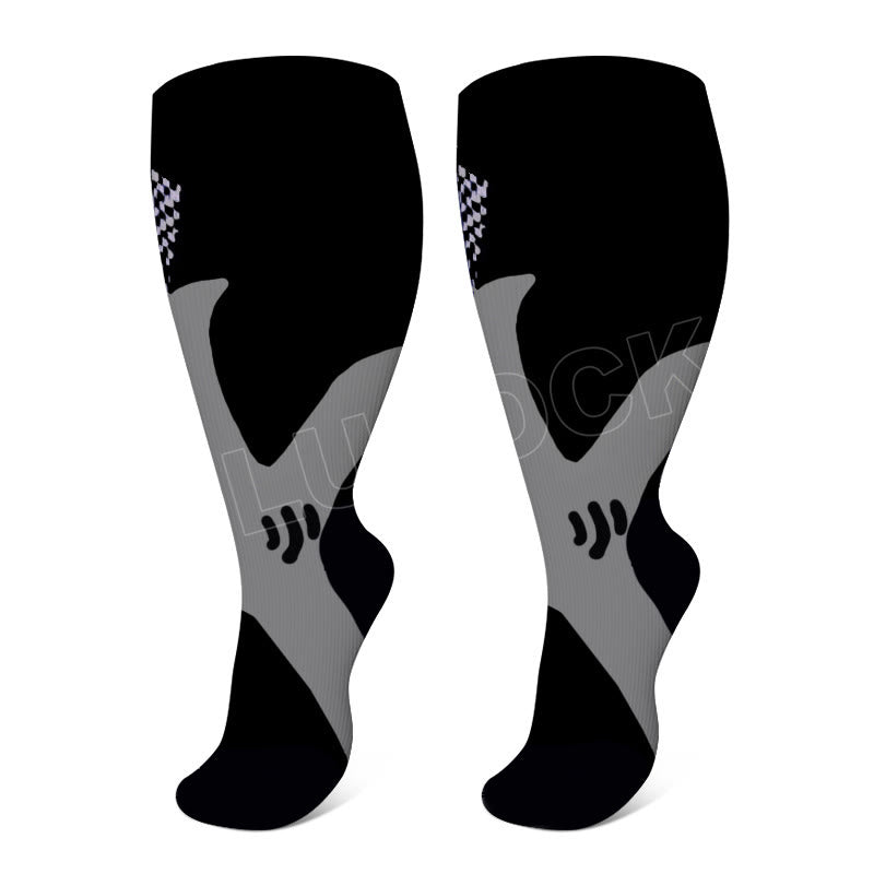 2XL-7XL Plus Size Wide Calf Sports Compression Socks(3 Pairs)