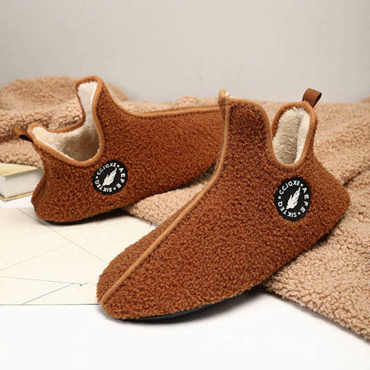 Plus Size Solid Color Plush Ankle Slipper Socks