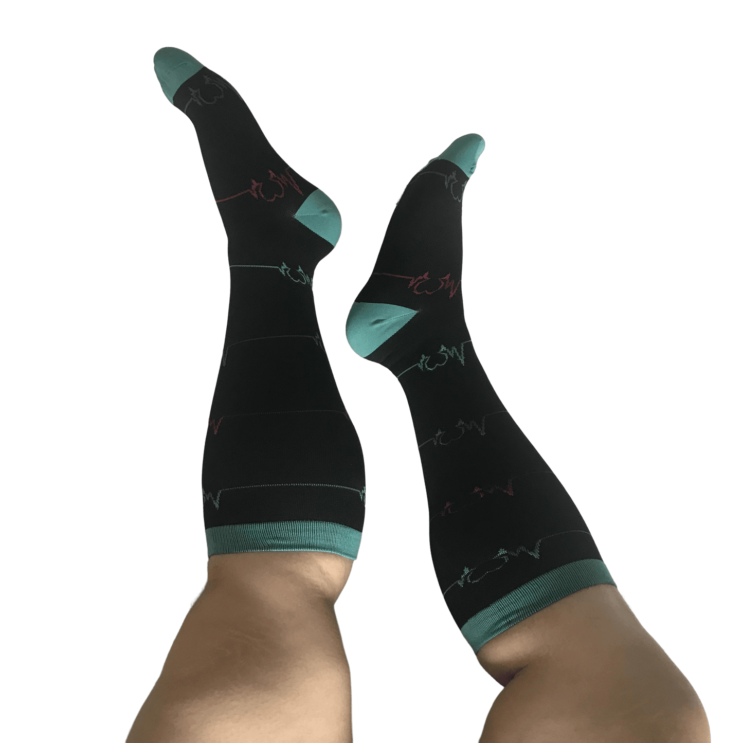 Electrocardiogram Heart Plus Size Compression Socks(3 Pairs)