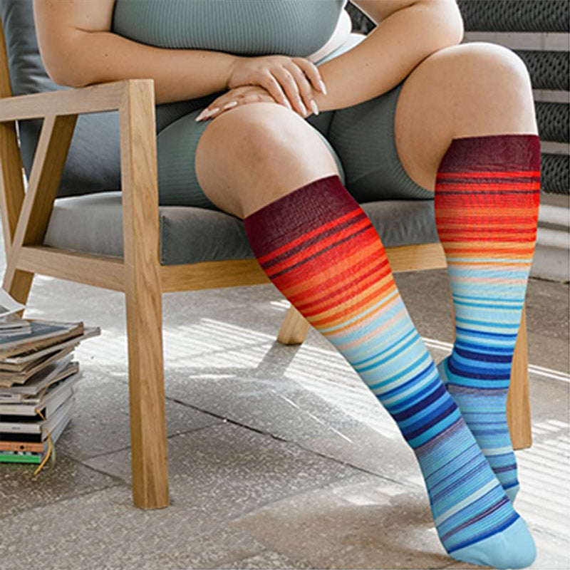 Plus Size Fashion Design Compression Socks(3 Pairs)