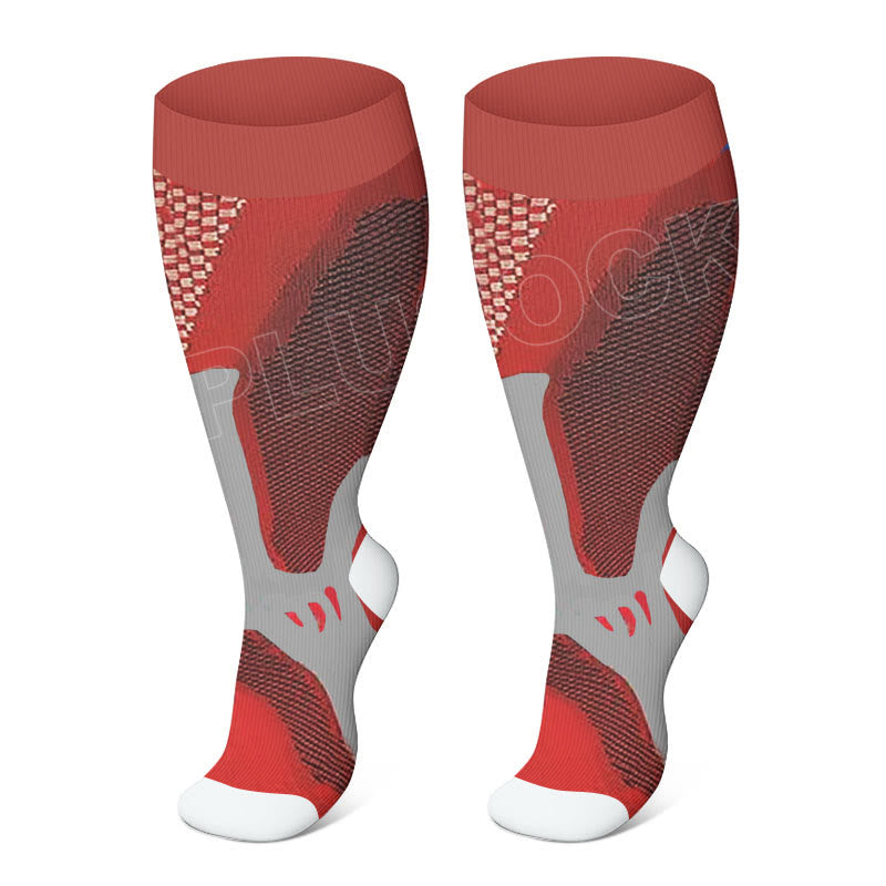 2XL-6XL Plus Size Sport Wine Compression Socks(3 Pairs)