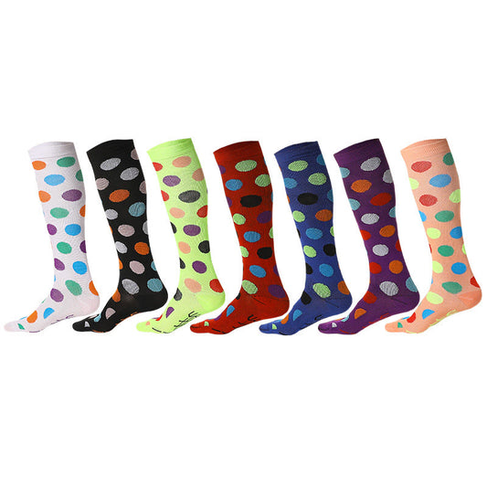 Rainbow Dots Knee High Socks(7 Pairs)