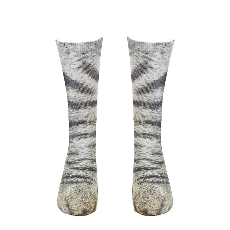 Plus Size Cat Paws Quarter Socks(3 Pairs)