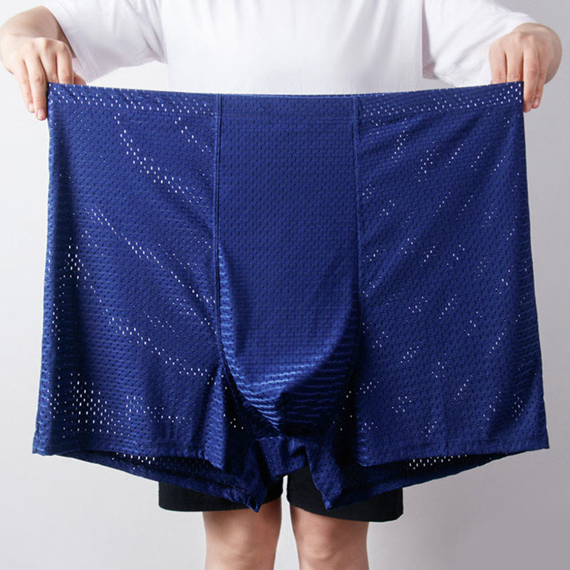 Plus Size High-Waisted Ice Silk Boxer Briefs(2 Packs)