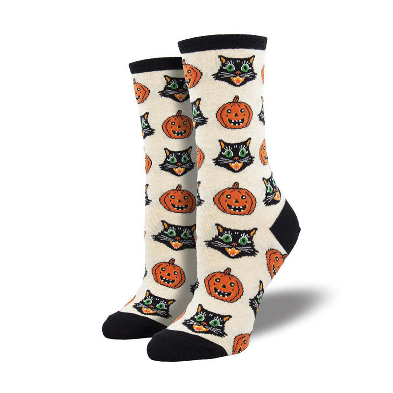 Plus Size Funny Halloween Crew Socks(4 Pairs)