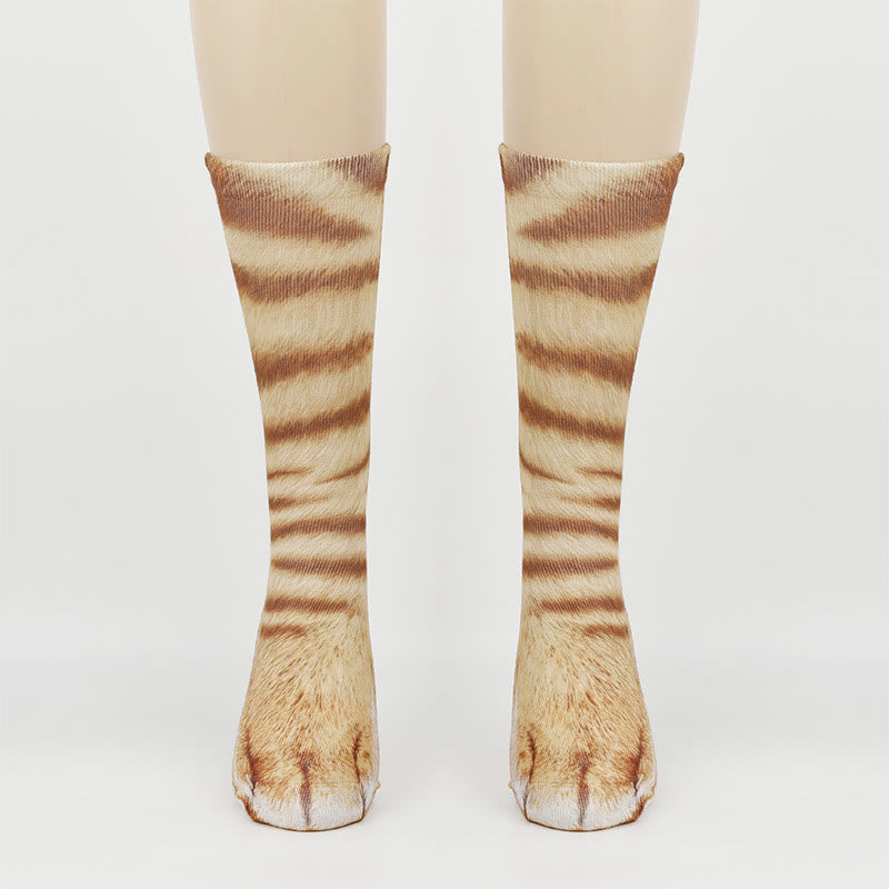 Plus Size Cat Paws Quarter Socks(3 Pairs)