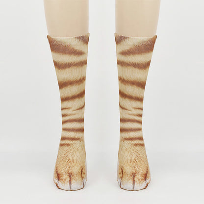 Plus Size Cat Paws Quarter Socks(3 Pairs)