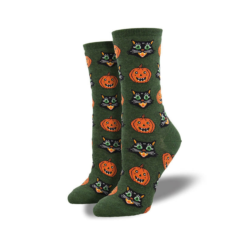 Plus Size Funny Halloween Crew Socks(4 Pairs)