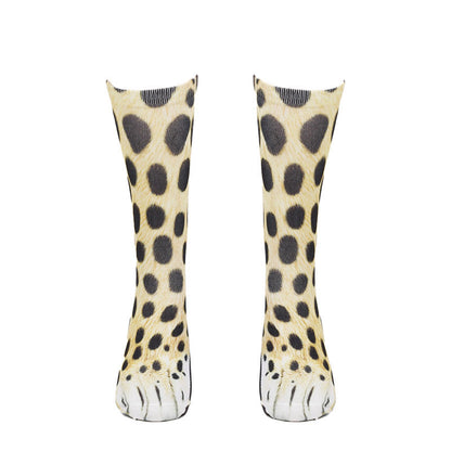 Plus Size Eagle Lizard Leopard Paws Quarter Socks(3 Pairs)