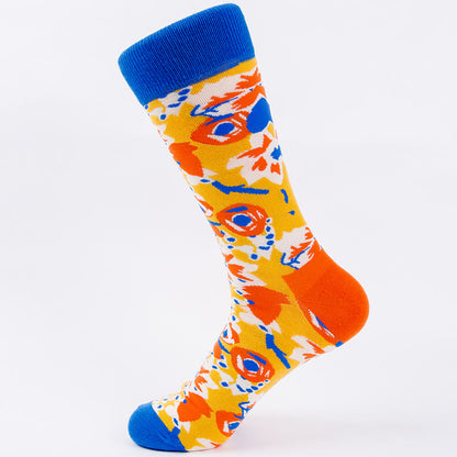 Plus Size Colorful Creative Style Quarter Socks(6 Pairs)
