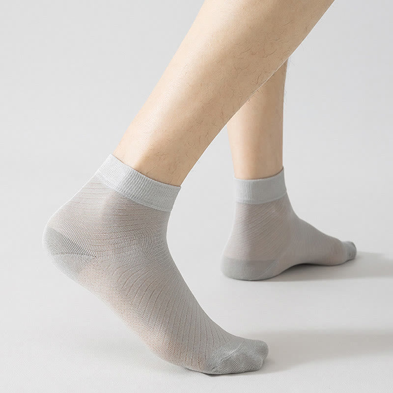 Plus Size Ice Silk Quarter Socks(5 Pairs)