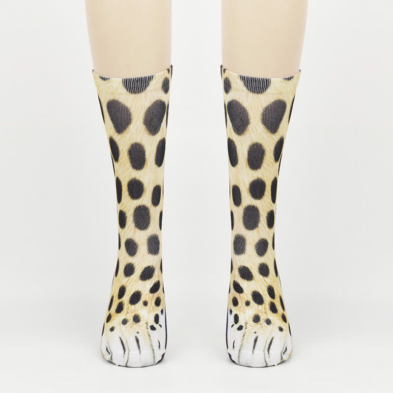 Plus Size Eagle Lizard Leopard Paws Quarter Socks(3 Pairs)