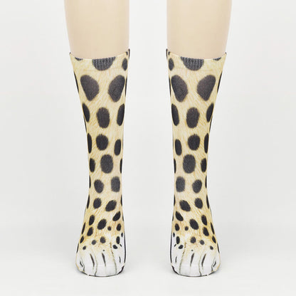 Plus Size Eagle Lizard Leopard Paws Quarter Socks(3 Pairs)