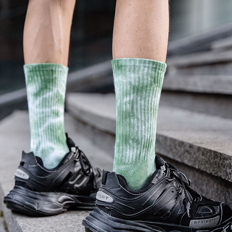 Plus Size Tie-dye Crew Socks(5 Pairs)