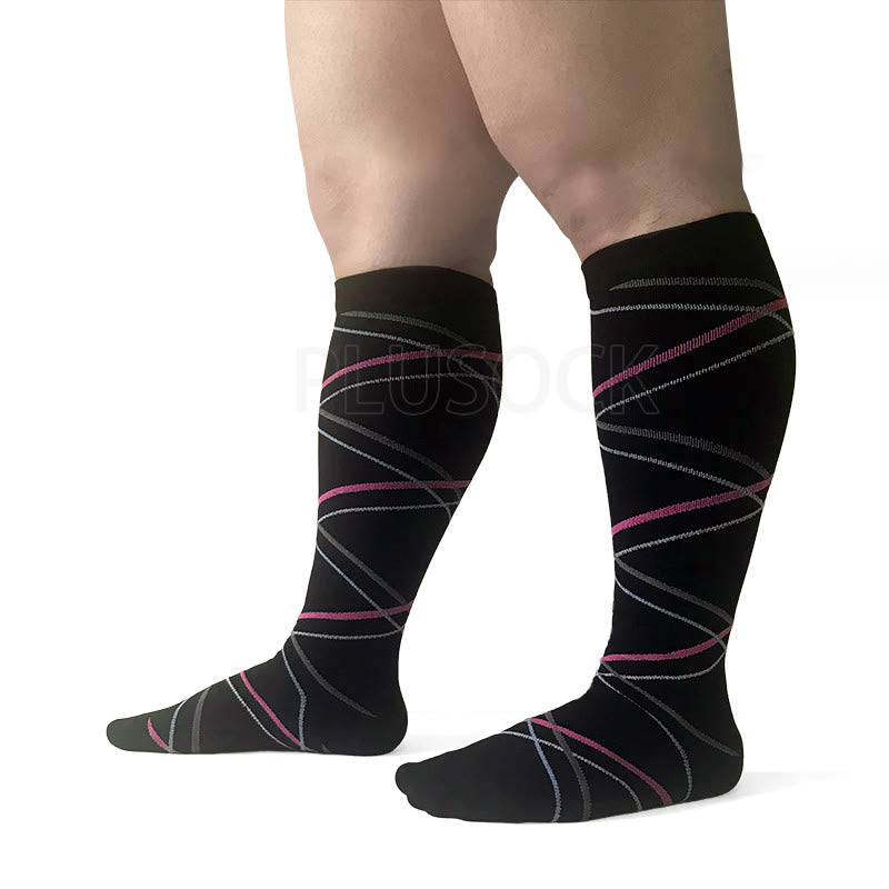 2XL-7XL Ribbon Plus Size Compression Socks(3 Pairs)