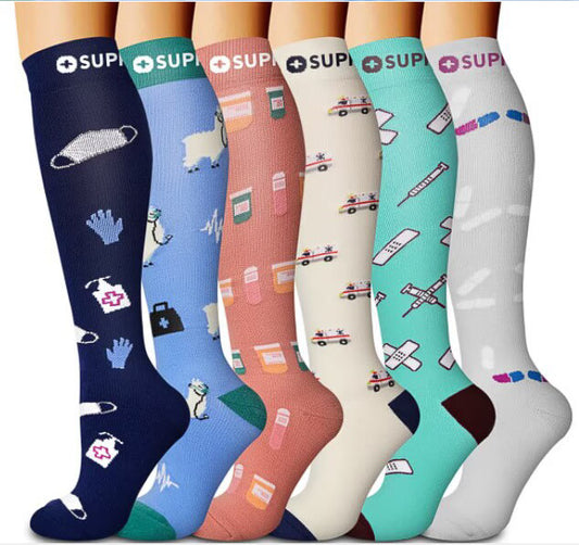 Medical Pattern Compression Socks(6 Pairs)