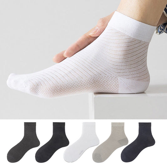 Plus Size Ice Silk Quarter Socks(5 Pairs)