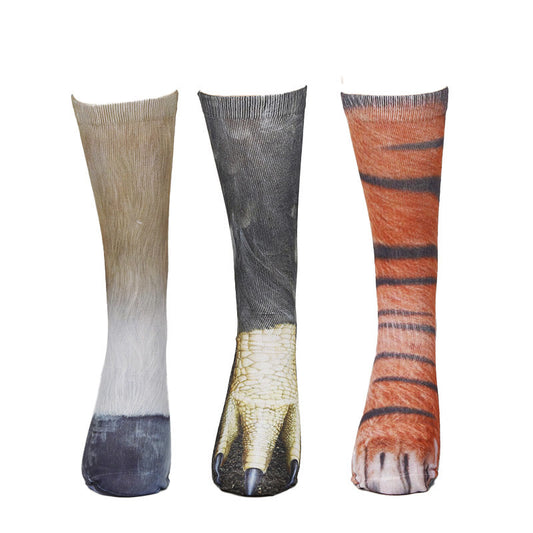 Plus Size Horse Eagle Tiger Paws Quarter Socks(3 Pairs)