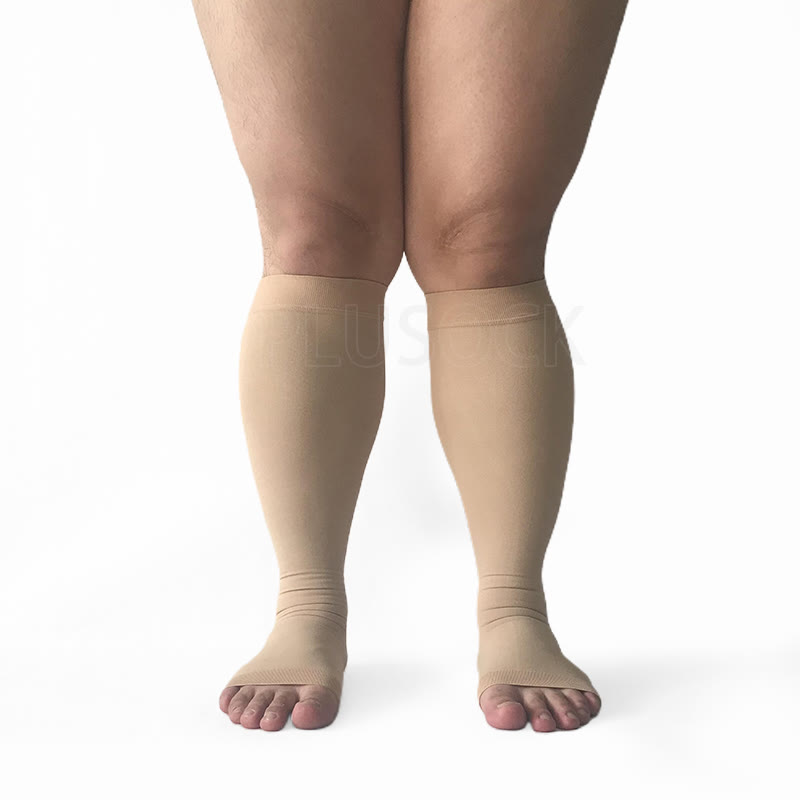 Plus Size Compression Socks Wide Calf Open Toe