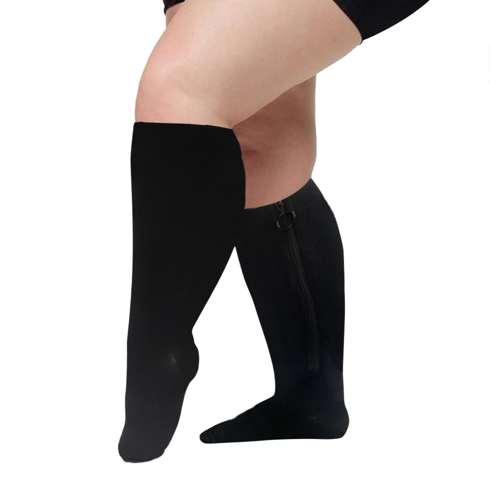 Plus Size Zipper Compression Socks(2 Pairs)