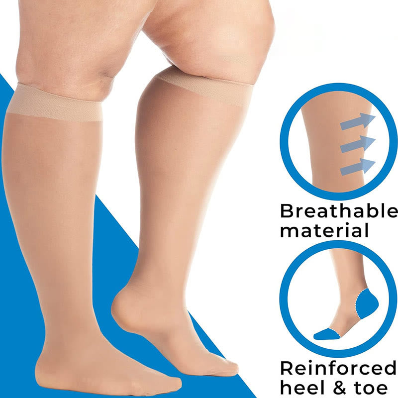 Plus Size Sheer Compression Socks