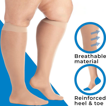 Plus Size Sheer Compression Socks