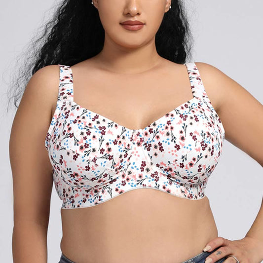 Plus Size Floral Full Coverage Bras