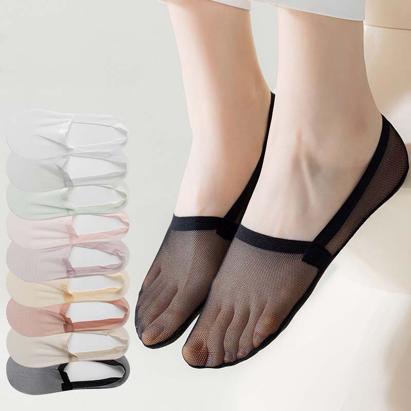 Plus Size Ultra Thin Lace No Show Socks(9 Pairs)