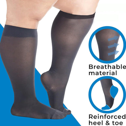 Plus Size Sheer Compression Socks