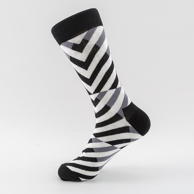 Plus Size Zebra Prints Crew Socks(5 Pairs)