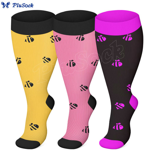 Plus Size Bee Compression Socks