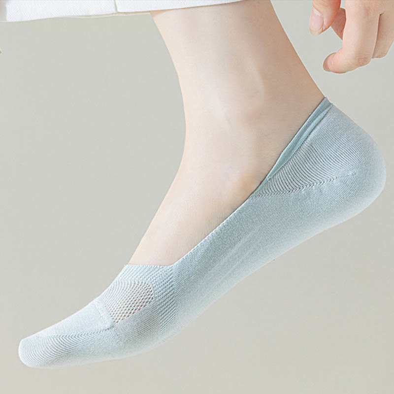 Plus Size Summer Ice Silk No Show Socks(6 Pairs)