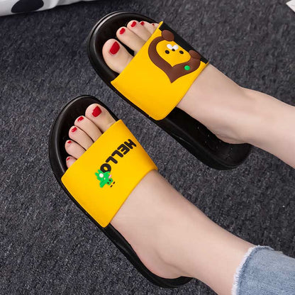 Plus Size Asymmetric Pattern Slides(2 Pairs)