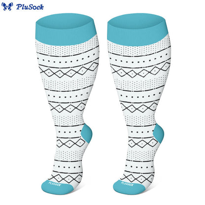 » Plus Size Argyle Bohemian Style Compression Socks (100% off)